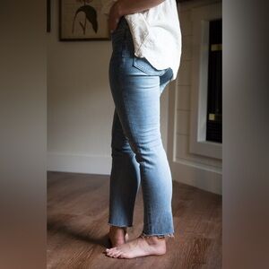 Madewell “The Perfect Vintage” High Rise Straight Leg Ankle Jeans With Raw Hem